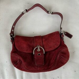 COACH Signature Soho Suede Leather Satchel with Buckle
